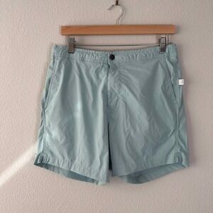 Onia The Calder Mens Swim Trunks Light Green Blue Mesh Lined Shorts Size Medium